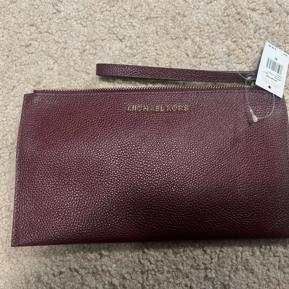 Brand new dark maroon/Burgundy wristlet - Michael Kors